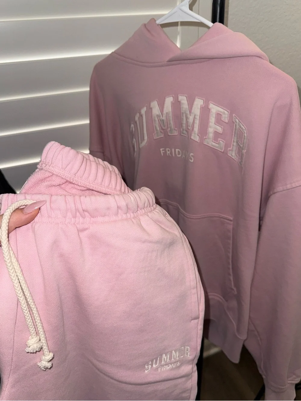 Summer Fridays Pink Hoodie and Joggers Set
